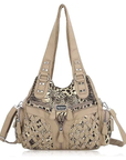 Y2K Studded PU Leather Semi-Soft Hobo Bags