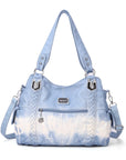 Washed PU Tie-Dye Hobo Shoulder Bag