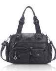 Vintage Utility Satchel Crossbody Bag with Easy-Access Pockets