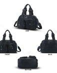 Small Multi-Pocket Satchel Bag with Adjustable Crossbody Strap