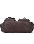 Vintage Washed Multi-Pocket Purse - Punk Studded Crossbody Shoulder Bag for Women