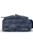 Small Multi-Pocket Denim Satchel Bag with Crossbody Strap