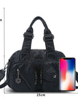 Small Multi-Pocket Satchel Bag with Adjustable Crossbody Strap
