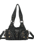 Leopard Print Y2K Shoulder Bag with Studded Details