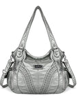 washed Large capacity Daily women Waterproof unique hobo handbag-Angelkiss Bag