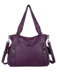 Large Capacity PU Leather Semi-Soft Tote Bag