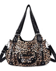 East-West Multi-Pocket PU Hobo Shoulder Bag