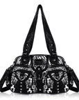 Edgy Leopard Print Satchel – Punk Rock Studded Shoulder Bag