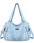 washed roomy Daily women Waterproof unique hobo handbag-Angelkiss Bag