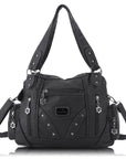 Large Leather Hobo Ladies Crossbody Handbags Studded Bag