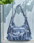 Washed Slouchy Crossbody Bag with Front Pocket