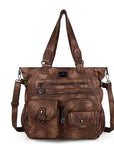 Tie-Dye Multi-Pocket Utility Tote Bag