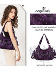 PU Leather Tie-Dye Hobo Shoulder Bag for Women