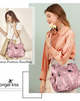 washed tie-dye design Daily women simple unique hobo handbag-Angelkiss Bag