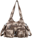 Tie-Dye Bag Womens Y2K Hobo Purse Faux Leather
