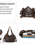 Distressed PU Crossbody Hobo Bag