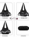 Women wash water PU leather multi-functional tie dye hardware accessories handmade hobo bag-Angelkiss Bag