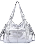 Solid color personality multi-functional spacious tote bag-Angelkiss Bag