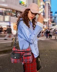 East West Plaid Crossbody Bag with Wallet