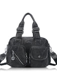 Small Multi-Pocket Satchel Bag with Adjustable Crossbody Strap