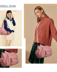 Soft PU Multi-Pocket Shoulder Purse with Crossbody Strap