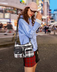 East West Plaid Crossbody Bag with Wallet