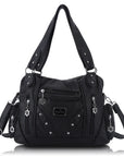 Large Leather Hobo Ladies Crossbody Handbags Studded Bag