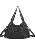 Vegan Leather Shoulder Hobo Purse with Multi-Pocket