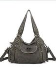 Women handbag with High Quality Washed PU Multi Purpose tote bag-Angelkiss Bag