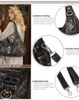 Solid Color Convertible Shoulder Bag with Zip Compartments