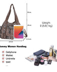 Women’s Large Leopard Print Multi-Pocket Hobo Shoulder Bag