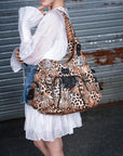 Leopard & Tie-Dye Hobo Shoulder Bag