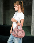 Small Multi-Pocket Satchel Bag with Adjustable Crossbody Strap