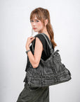 Oversized Vintage Denim Tote Bag | Studded Y2K Shoulder Purse