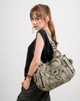 Large Multi Pocket Hobo Purse for Women with Adjustable Strap