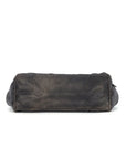 Distressed Multi-Zip Bowler Shoulder Bag