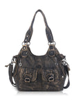 Organized Storage Faux Leather Tote Crossbody Bag Hardware Detail
