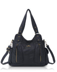 Y2K Double Pocket Shoulder Bag Belted Faux Leather Crossbody Bag