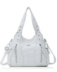 Y2K Double Pocket Shoulder Bag Belted Faux Leather Crossbody Bag