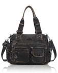 Vintage Utility Satchel Crossbody Bag with Easy-Access Pockets