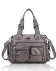 Vintage Utility Satchel Crossbody Bag with Easy-Access Pockets