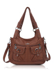 Women's Biker Purses Moto Shoulder Bag Medium Studded Handbags