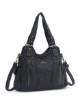 Y2K Double Pocket Shoulder Bag Belted Faux Leather Crossbody Bag