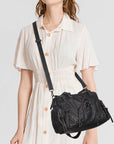 Lace-Up Moto Multi-Pocket Shoulder Bag