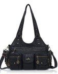 PU Convertible Multi-Pocket Hobo Crossbody Bag