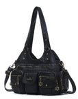 PU Convertible Multi-Pocket Hobo Crossbody Bag