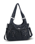 Women's Biker Purses Moto Shoulder Bag Medium Studded Handbags