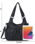 Women's Biker Purses Moto Shoulder Bag Medium Studded Handbags