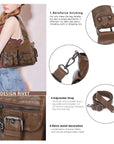Women’s 2000s Cargo Multi-Pocket Shoulder Bag with Crossbody Strap