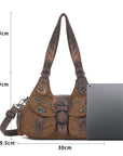 Vintage Moto Multi-Pocket Satchel Bag